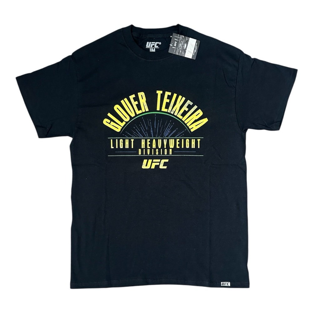 UFC Glover Teixeira Black Yellow Cotton Unisex Men Women Tee Tshirt $39 MSRP NWT